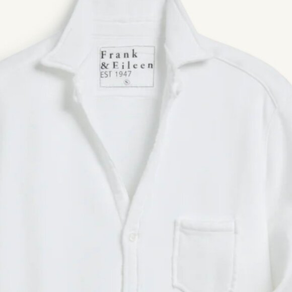 Frank & Eileen - Eileen Sweatshirt Button- Up in White - Picture 5 of 12